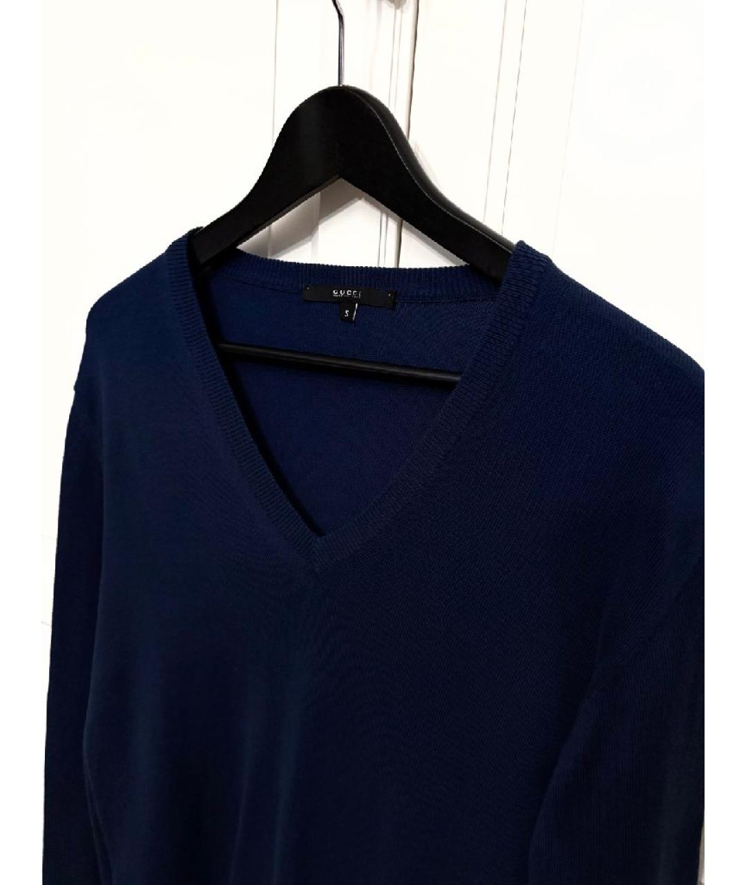 GUCCI Синий хлопковый джемпер / свитер, фото 2