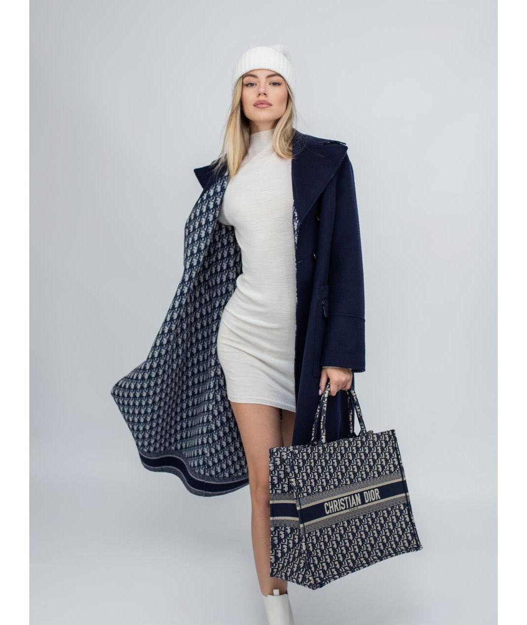 CHRISTIAN DIOR Темно-синее шерстяное пальто, фото 5