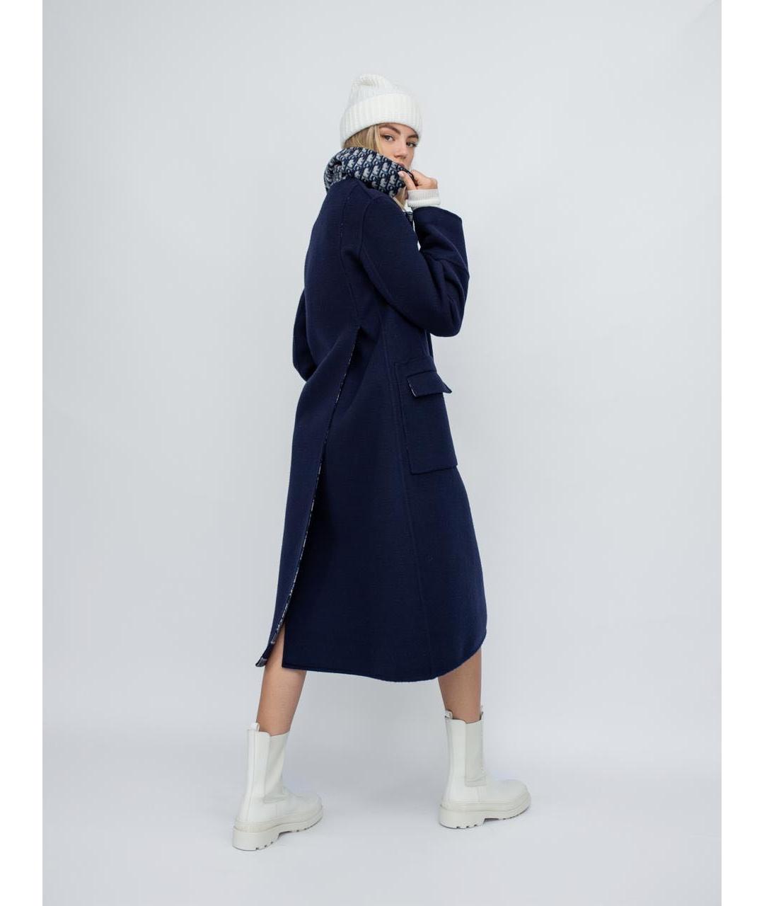 CHRISTIAN DIOR Темно-синее шерстяное пальто, фото 6