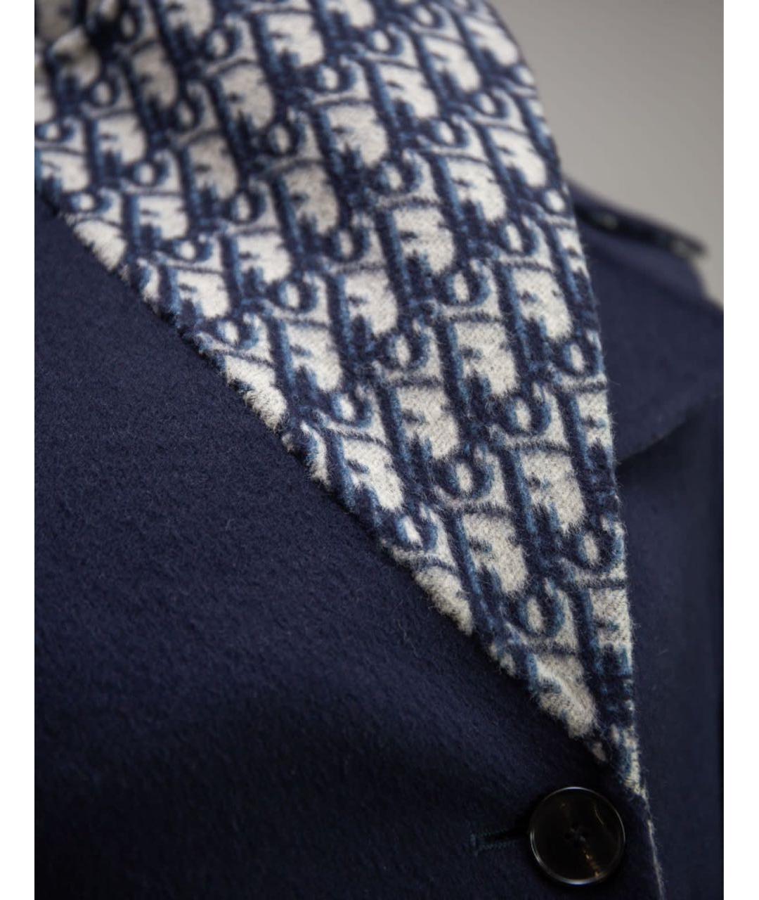 CHRISTIAN DIOR Темно-синее шерстяное пальто, фото 4