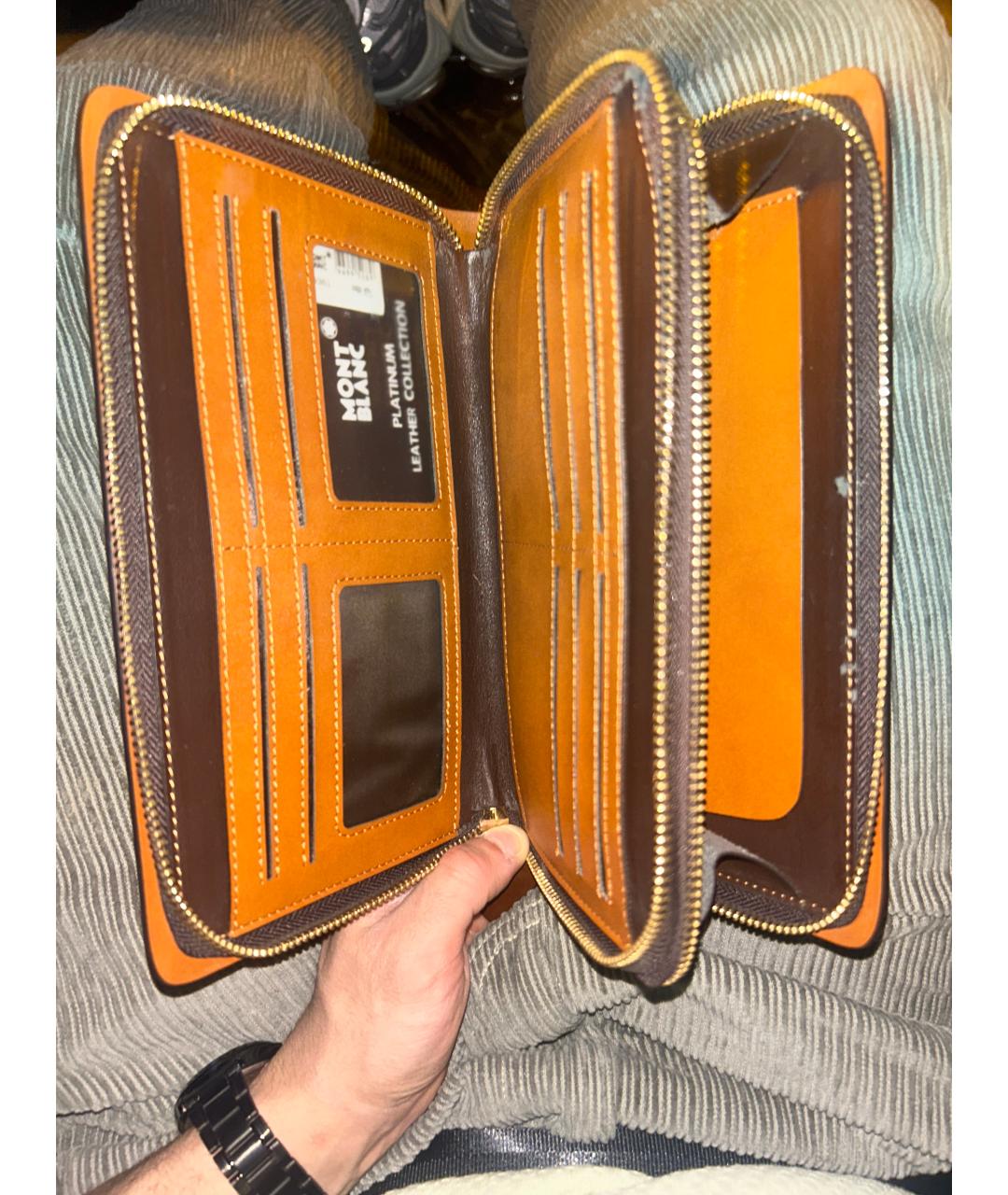 MONTBLANC Коричневая кожаная барсетка, фото 4