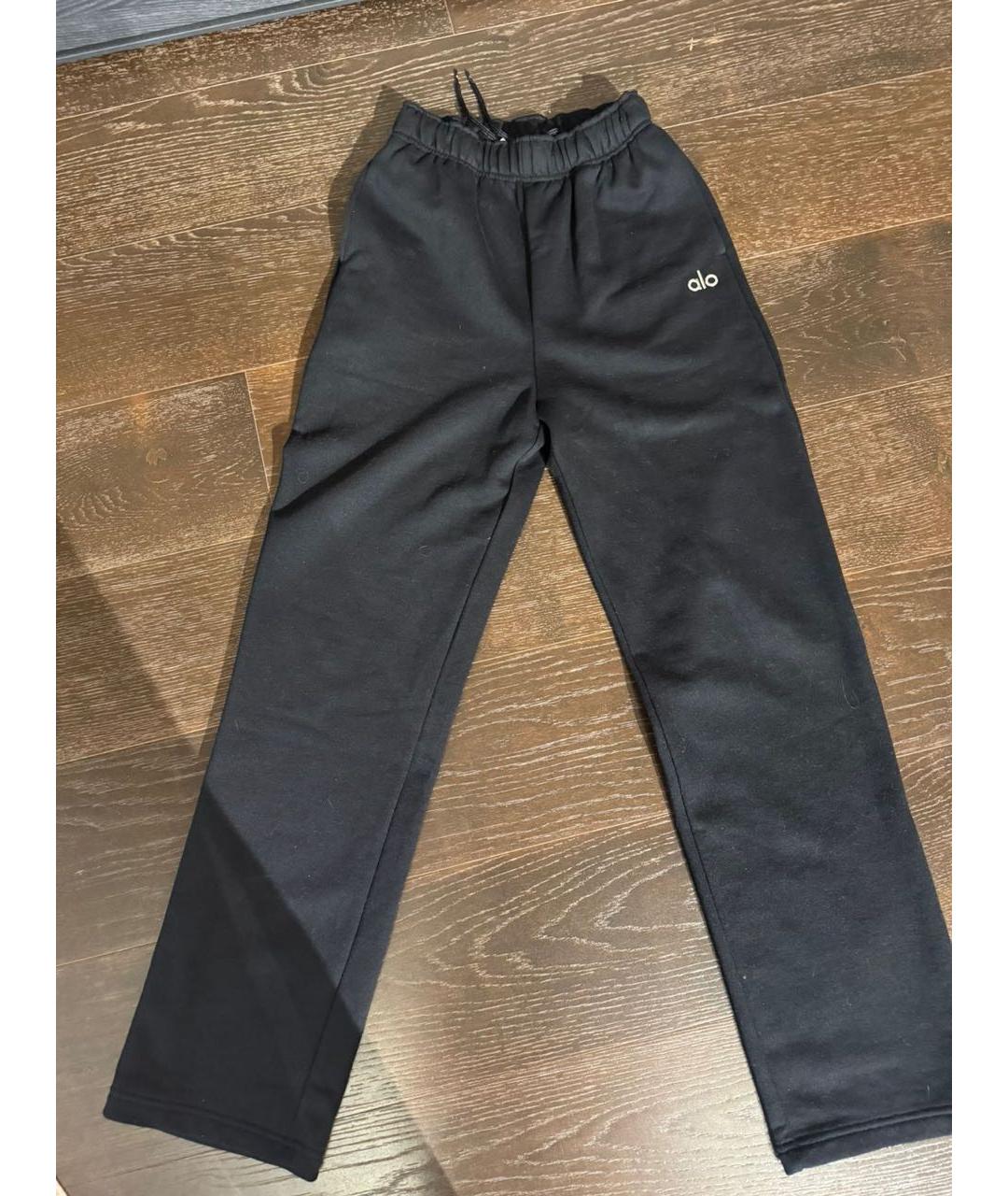 ALO YOGA Черный хлопковый костюм с брюками, фото 4