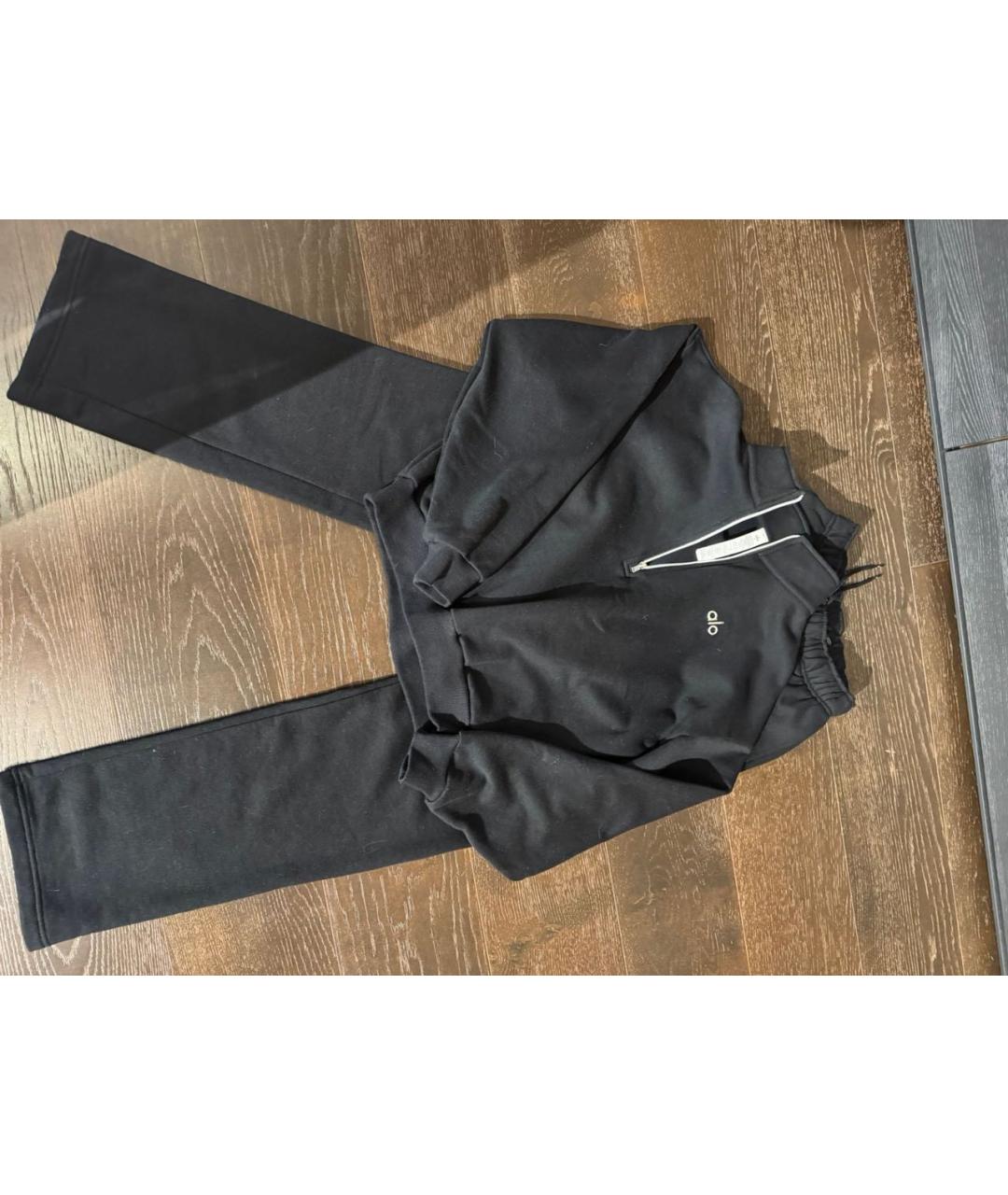 ALO YOGA Черный хлопковый костюм с брюками, фото 7