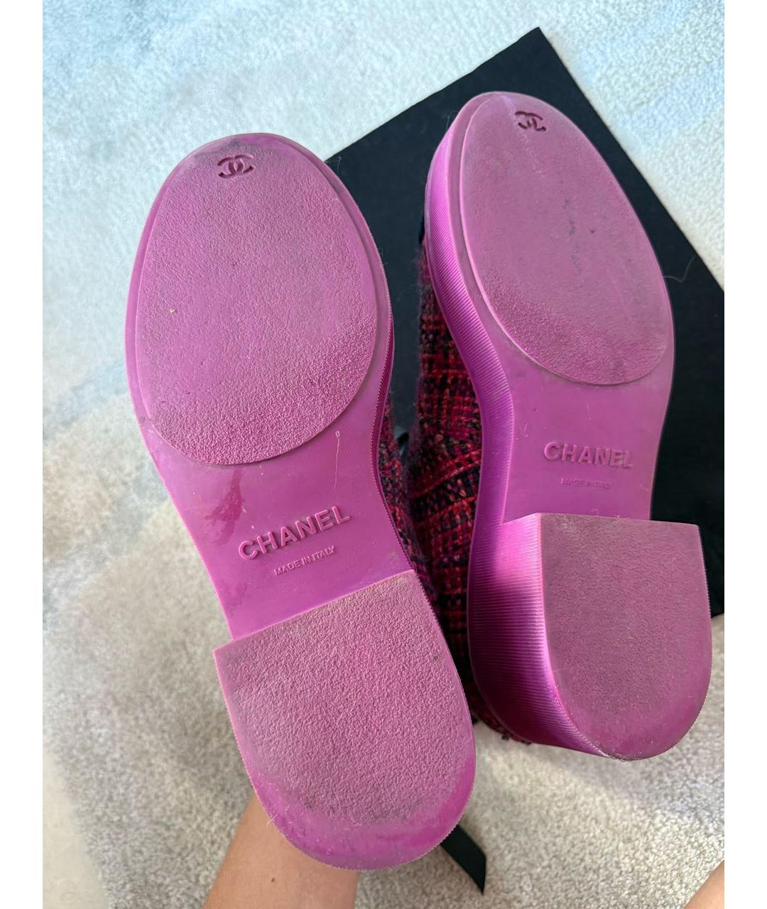 CHANEL Фуксия текстильные ботинки, фото 7