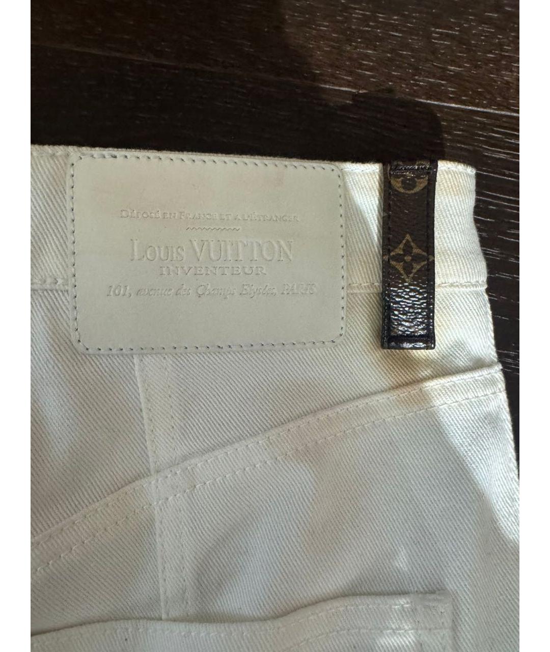 LOUIS VUITTON Белые хлопковые джинсы слим, фото 6