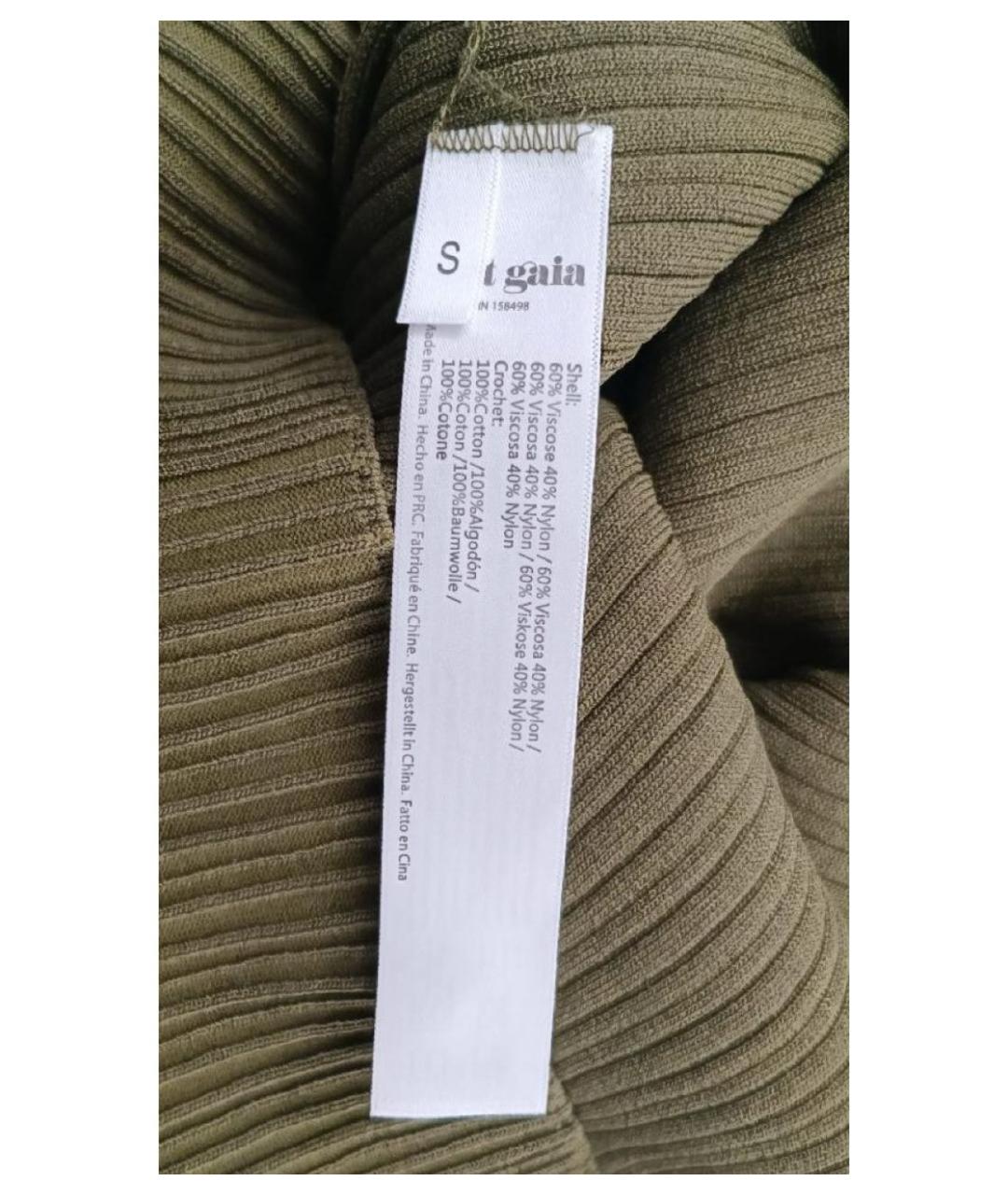 CULT GAIA Хаки вискозное повседневное платье, фото 4