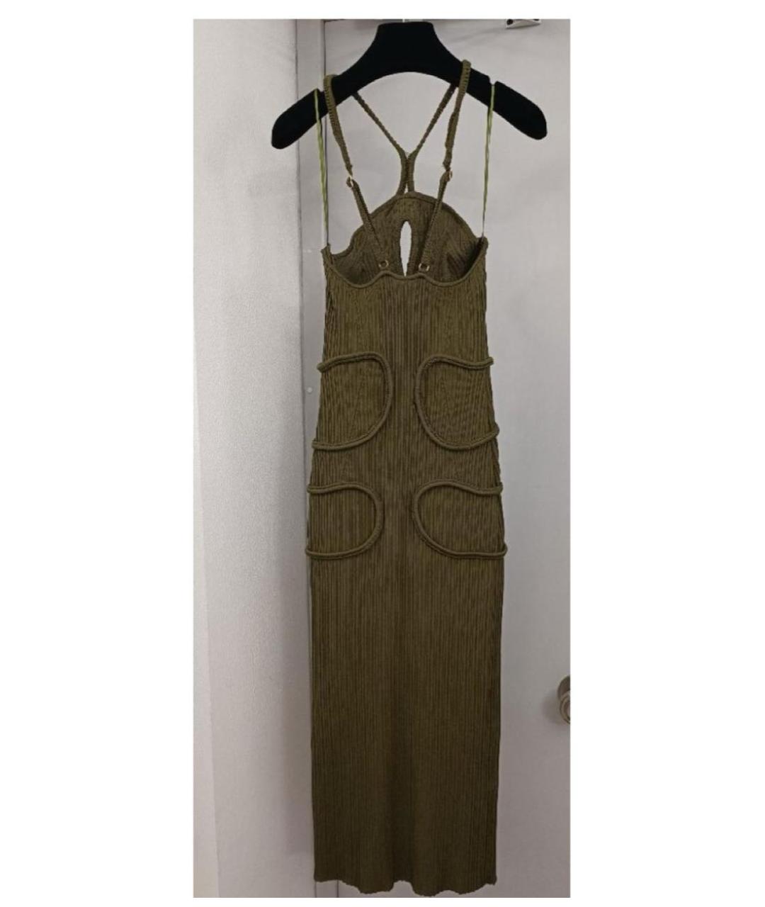 CULT GAIA Хаки вискозное повседневное платье, фото 2