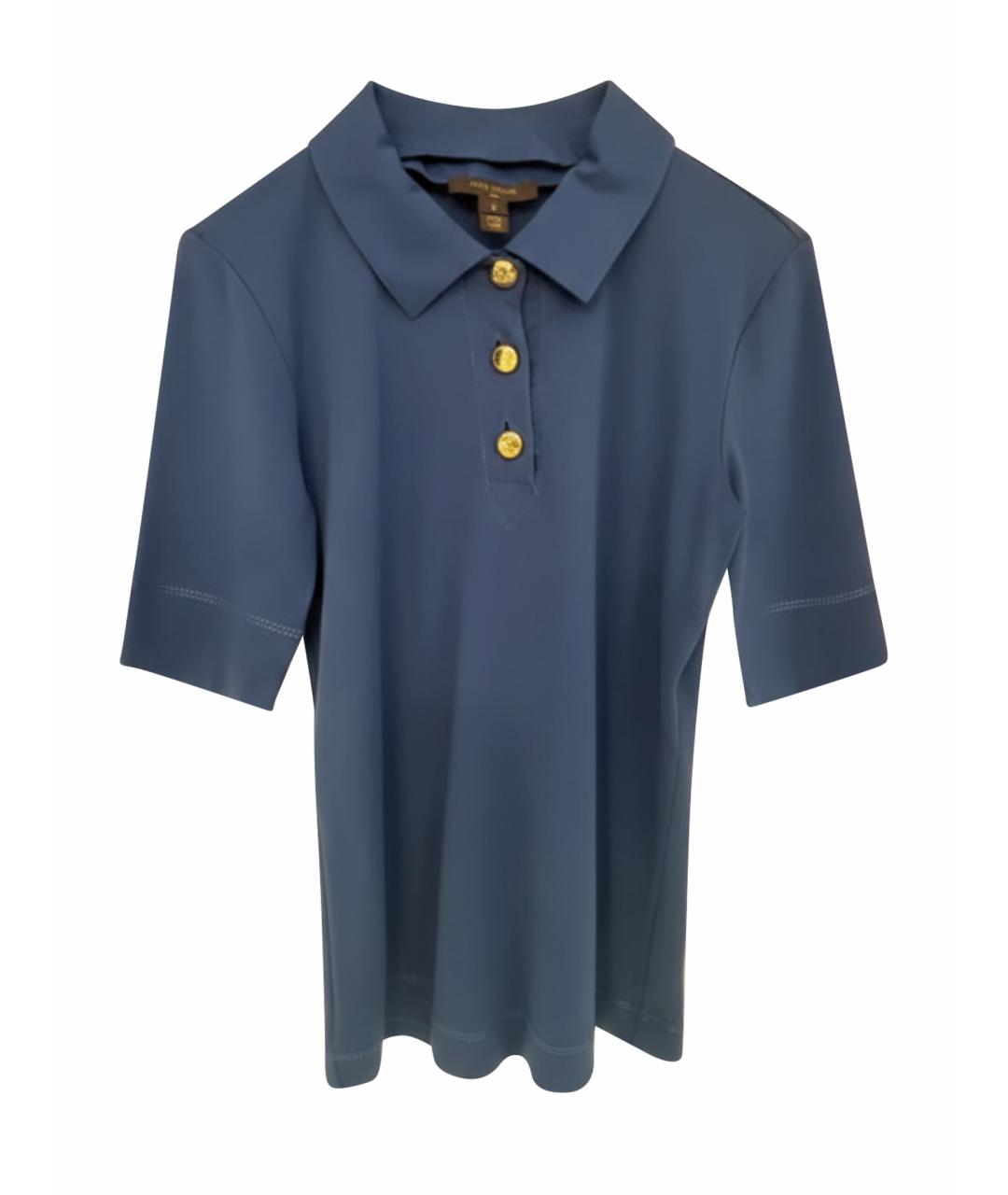 LOUIS VUITTON Синяя хлопковая футболка, фото 1