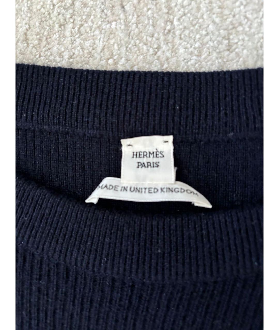 HERMES Синий кашемировый джемпер / свитер, фото 2