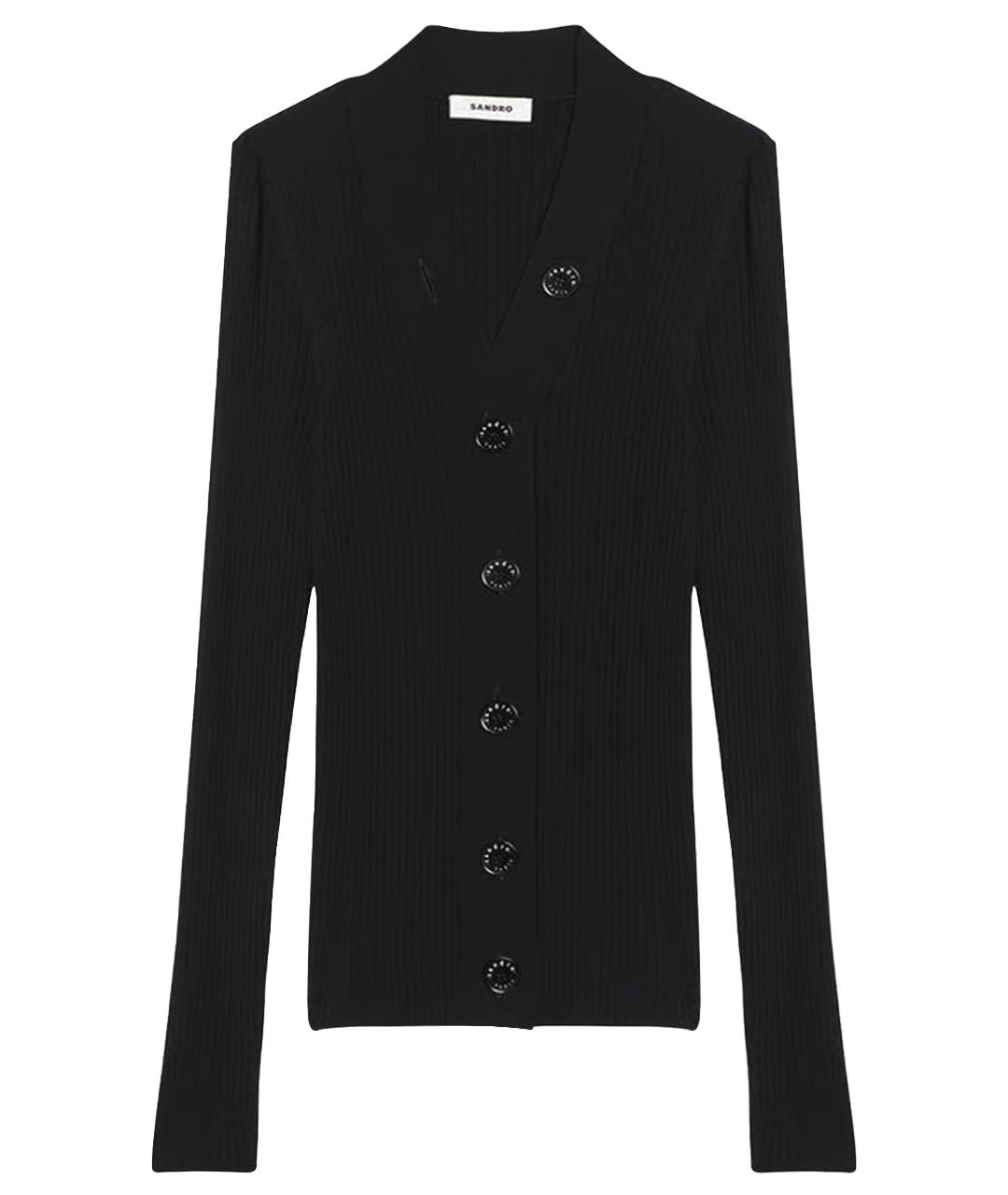 SANDRO Черный шерстяной кардиган, фото 1