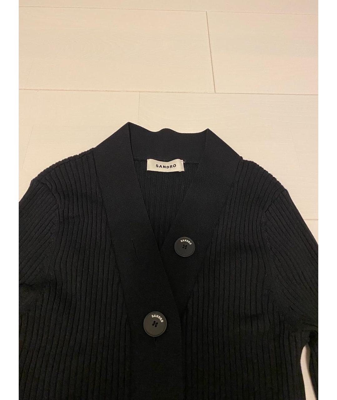 SANDRO Черный шерстяной кардиган, фото 3