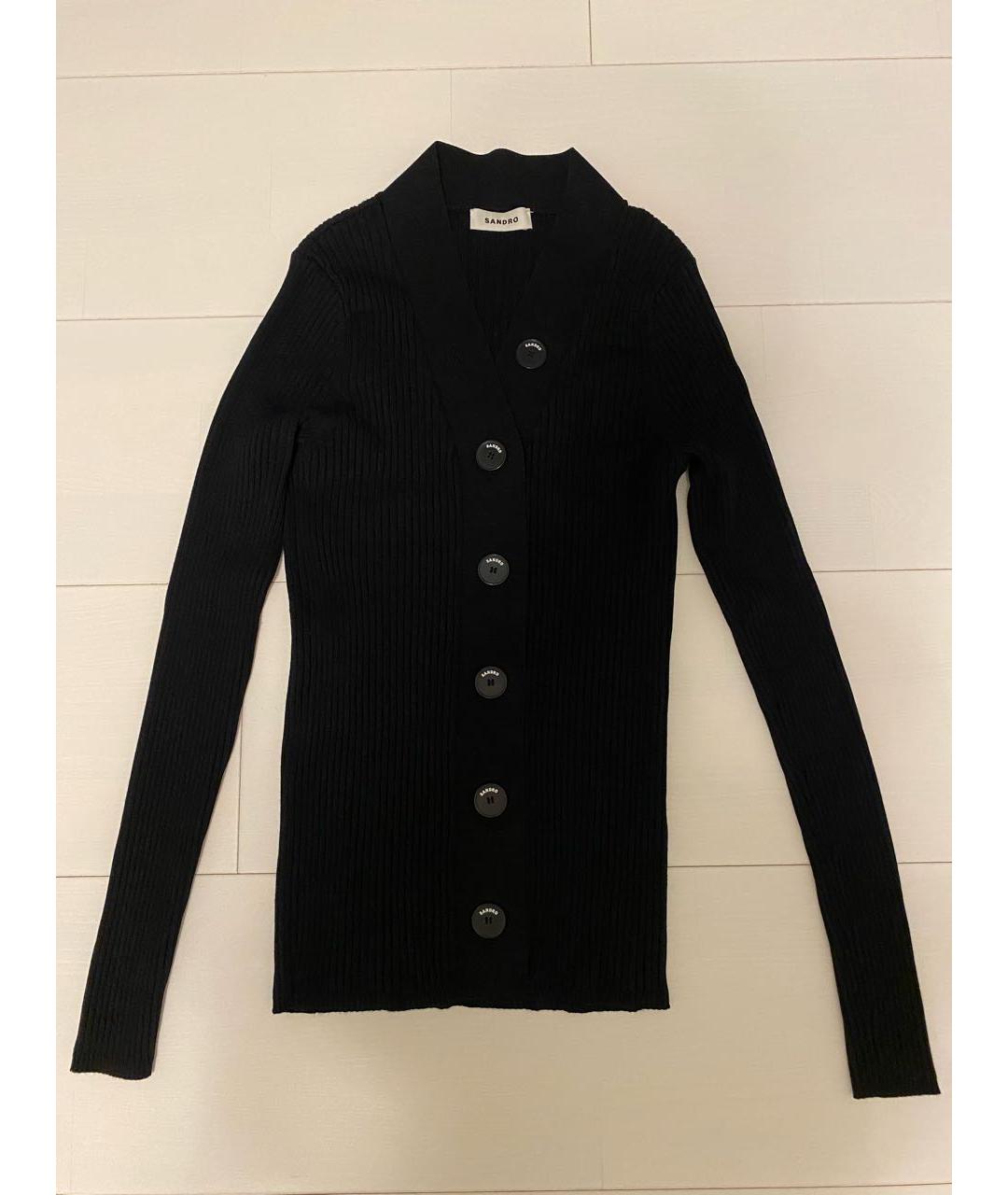 SANDRO Черный шерстяной кардиган, фото 4