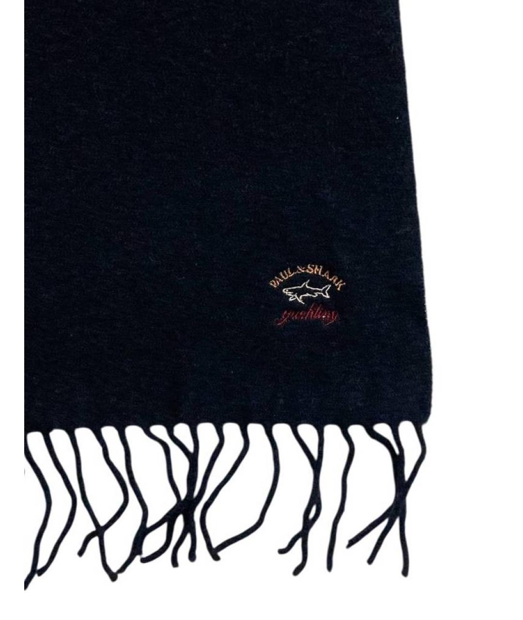 PAUL & SHARK Темно-синий кашемировый шарф, фото 8