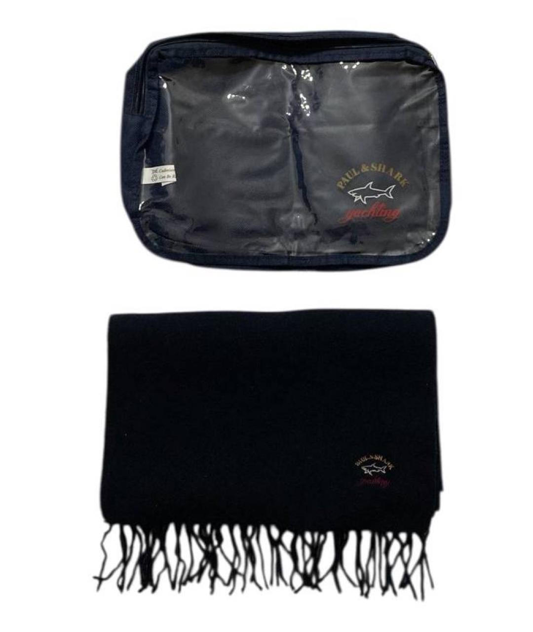 PAUL & SHARK Темно-синий кашемировый шарф, фото 4