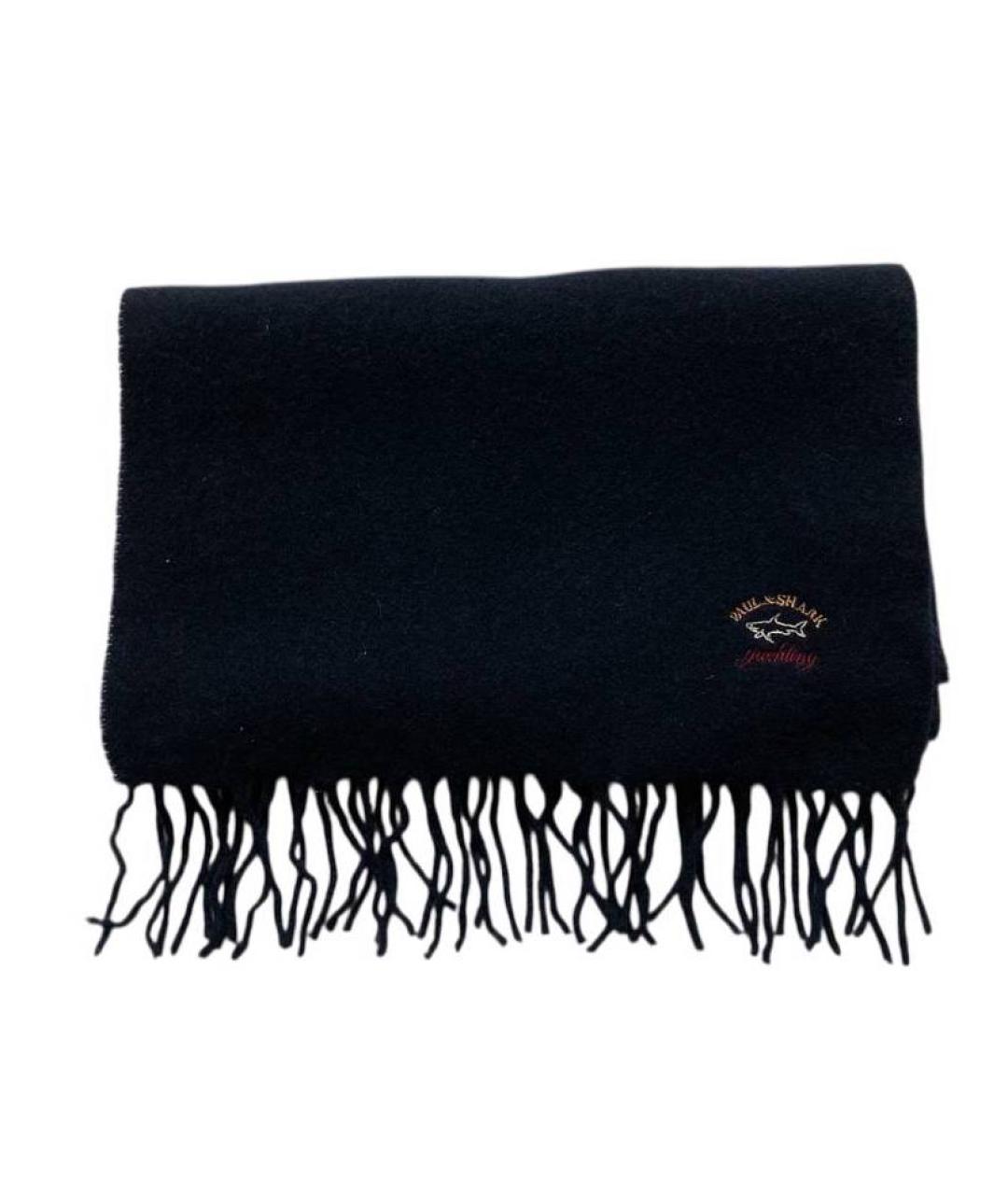 PAUL & SHARK Темно-синий кашемировый шарф, фото 10
