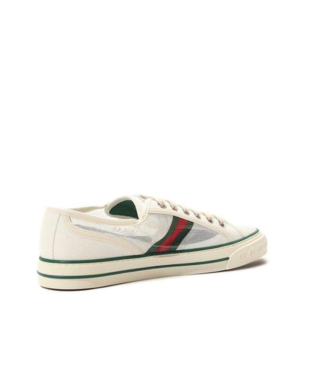 GUCCI Белые текстильные низкие кроссовки / кеды, фото 3