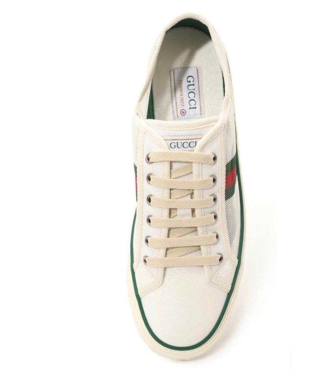 GUCCI Белые текстильные низкие кроссовки / кеды, фото 2