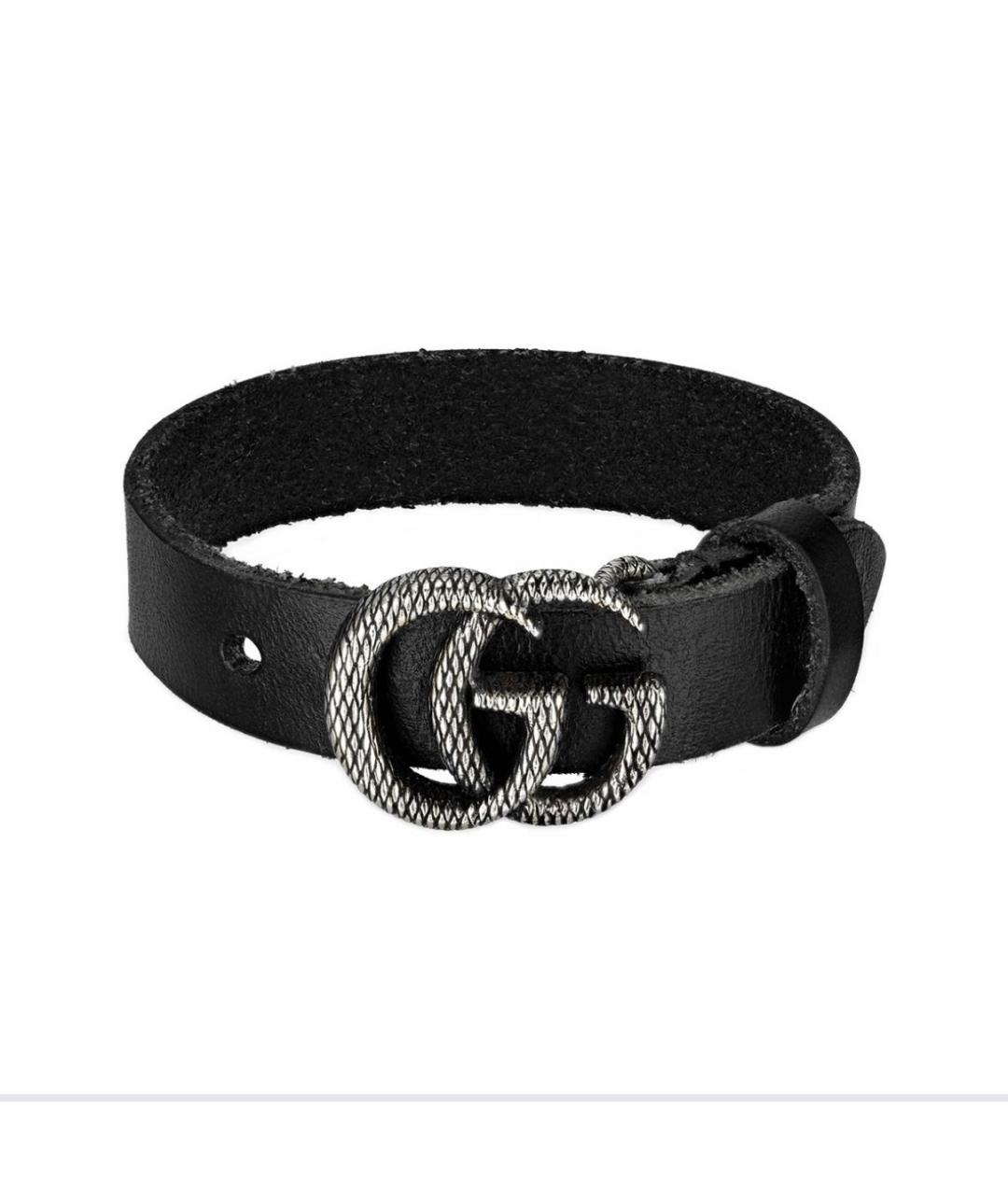 GUCCI Черный кожаный браслет, фото 7