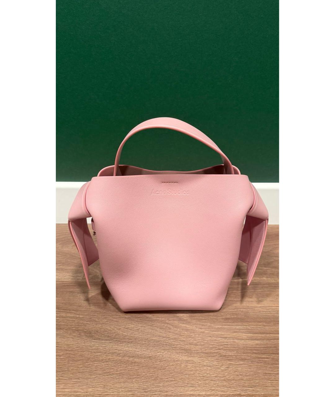 ACNE STUDIOS Розовая кожаная сумка с короткими ручками, фото 9