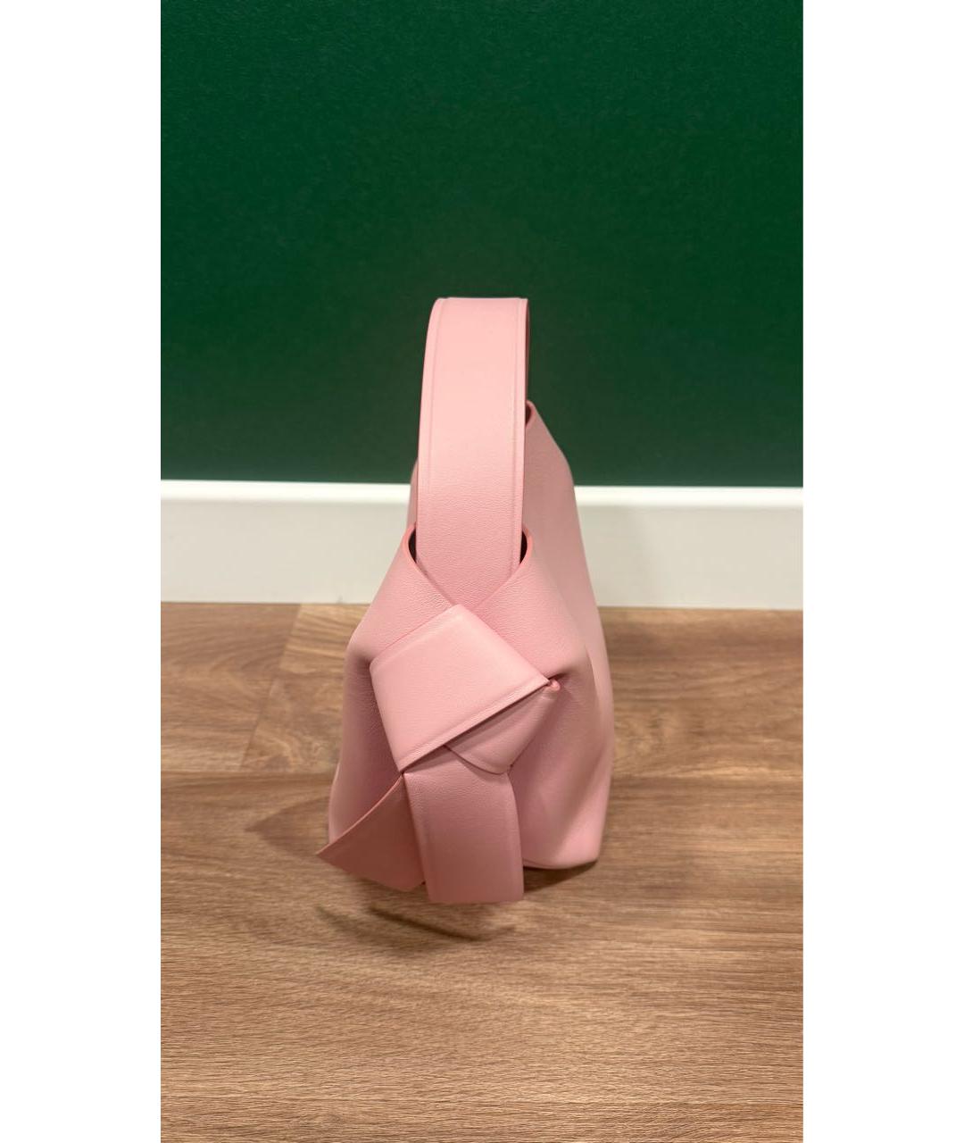 ACNE STUDIOS Розовая кожаная сумка с короткими ручками, фото 6