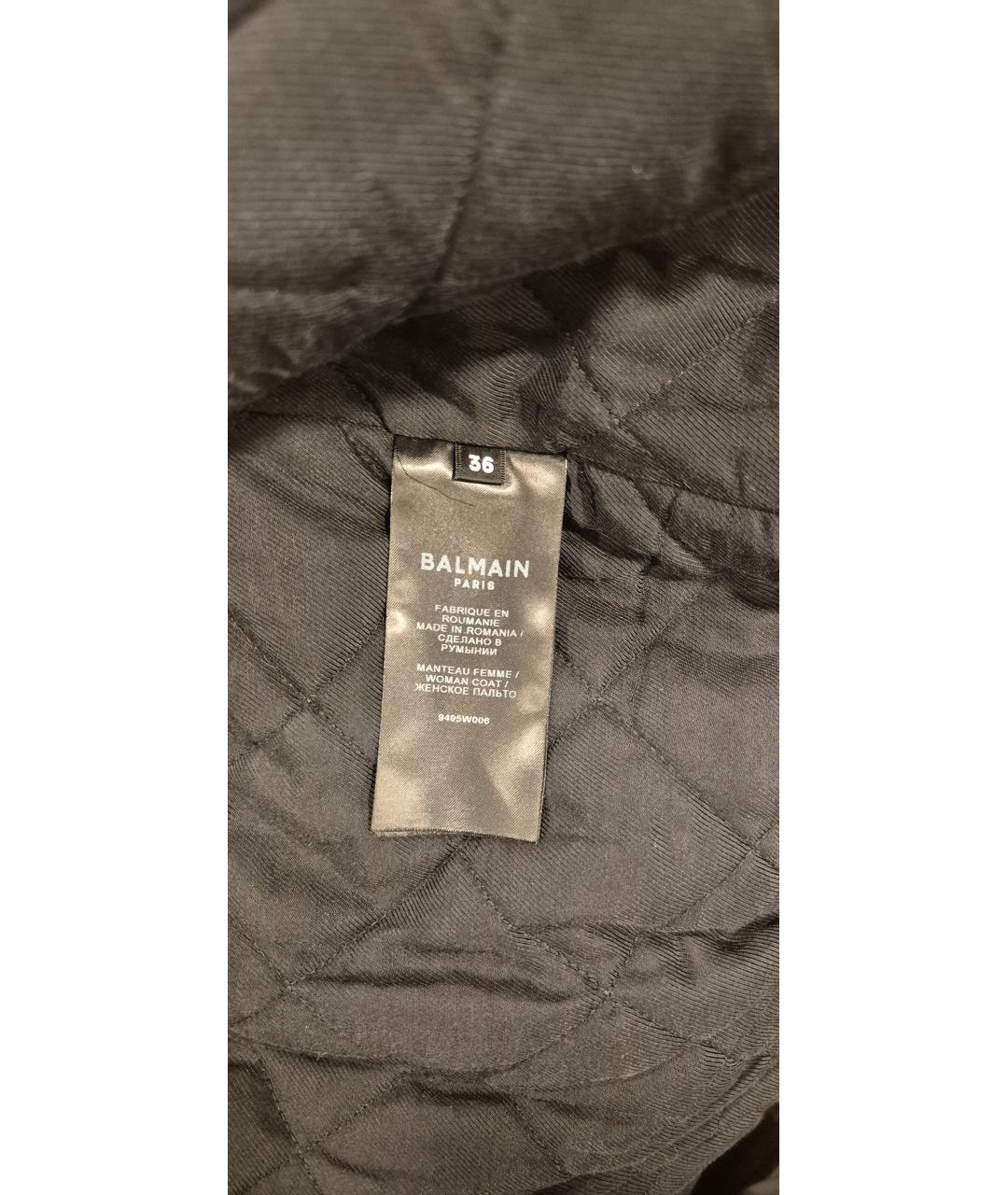 BALMAIN Темно-синее шерстяное пальто, фото 7