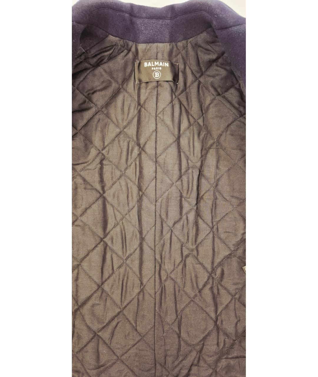 BALMAIN Темно-синее шерстяное пальто, фото 5