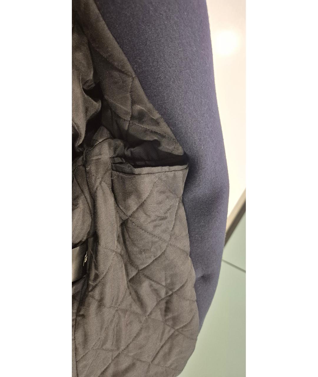 BALMAIN Темно-синее шерстяное пальто, фото 8