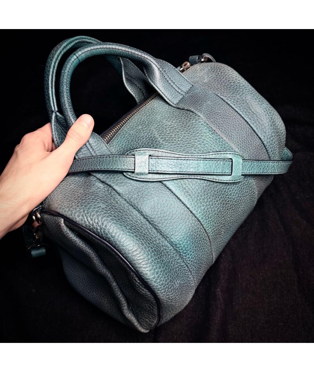 ALEXANDER WANG Бирюзовая кожаная сумка тоут, фото 2