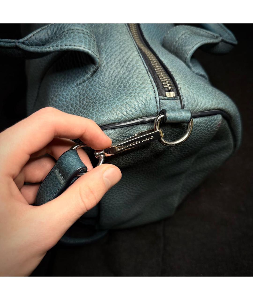 ALEXANDER WANG Бирюзовая кожаная сумка тоут, фото 4