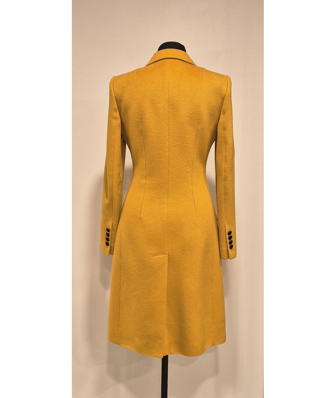 DOLCE&GABBANA Желтое шерстяное пальто, фото 2