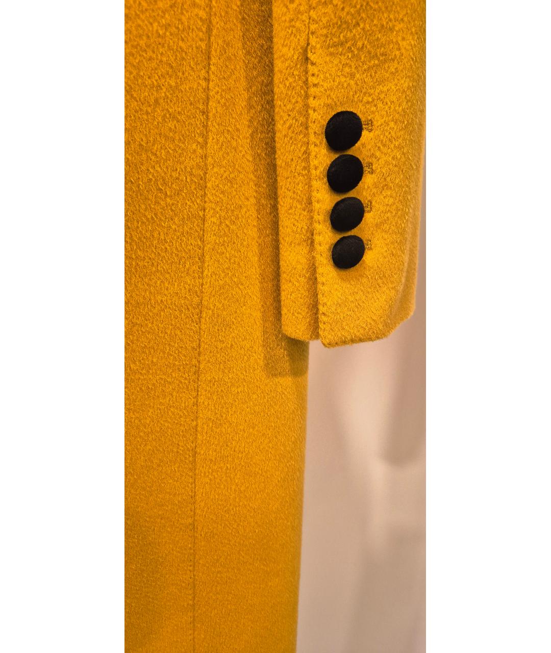 DOLCE&GABBANA Желтое шерстяное пальто, фото 5
