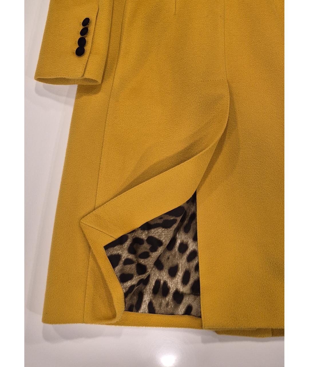 DOLCE&GABBANA Желтое шерстяное пальто, фото 9