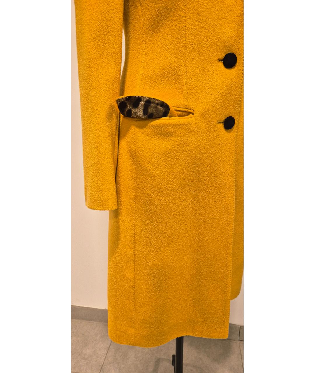 DOLCE&GABBANA Желтое шерстяное пальто, фото 6