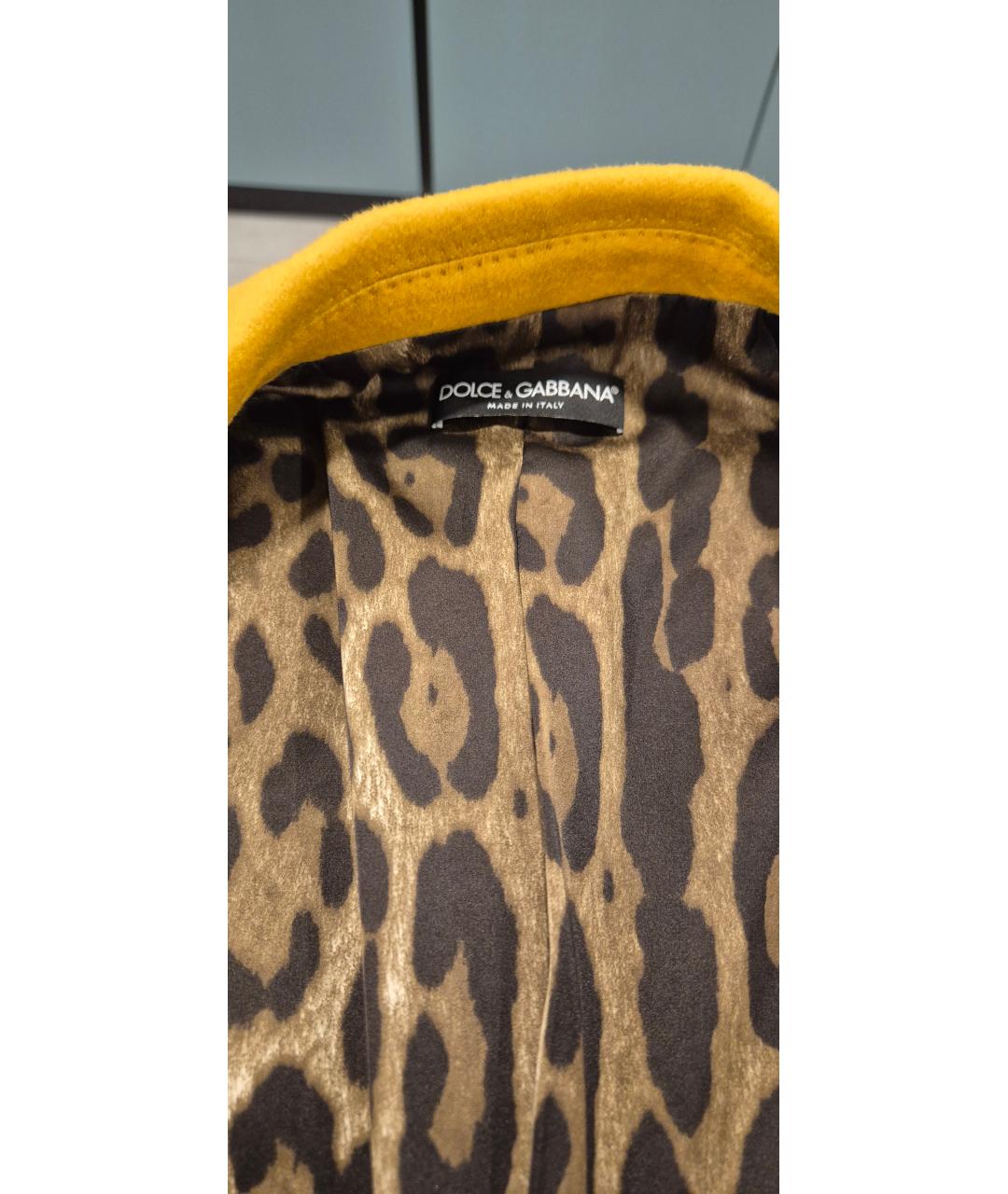 DOLCE&GABBANA Желтое шерстяное пальто, фото 7