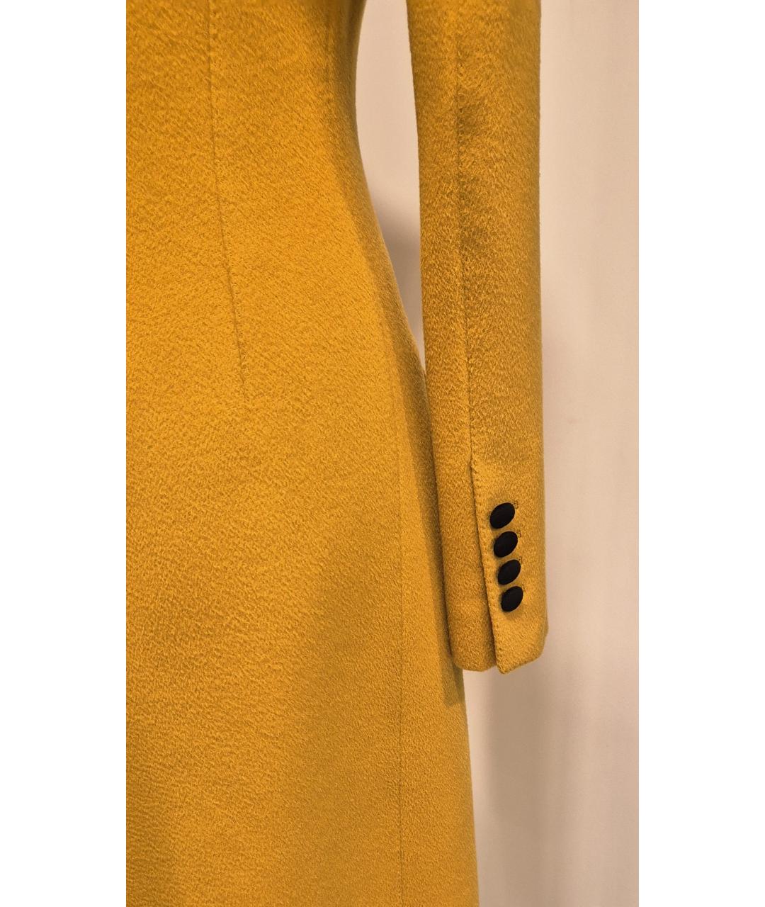 DOLCE&GABBANA Желтое шерстяное пальто, фото 4