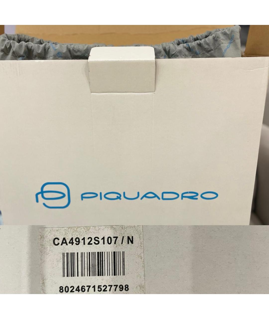 PIQUADRO Черный тканевый портфель, фото 8