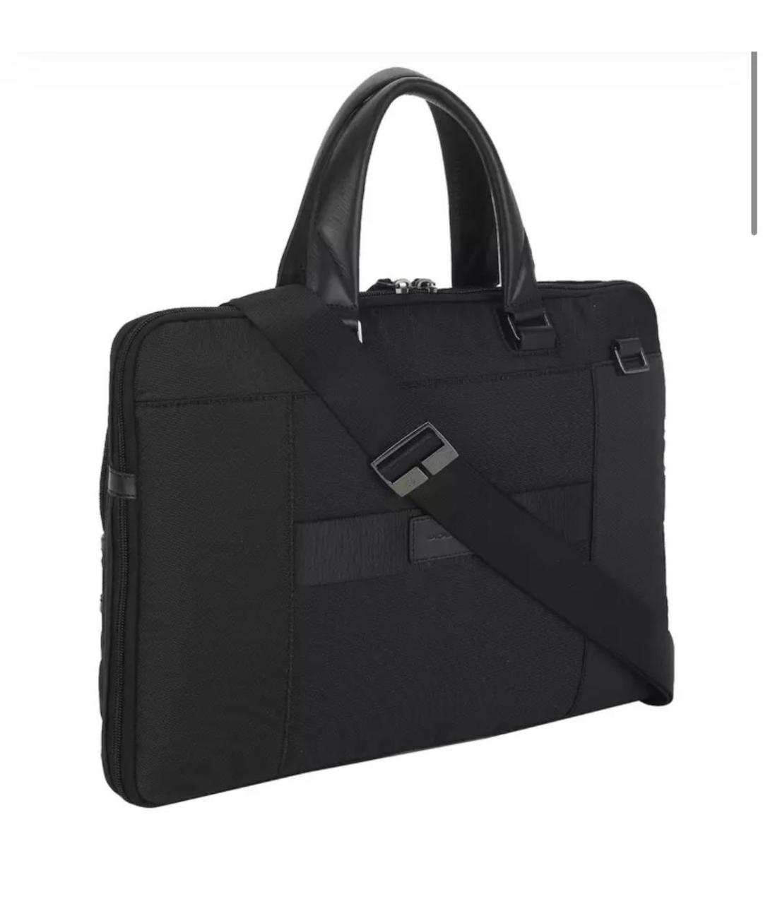 PIQUADRO Черный тканевый портфель, фото 2