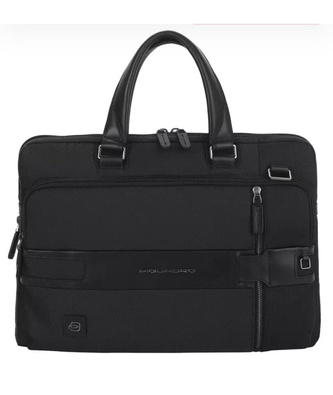 PIQUADRO Черный тканевый портфель, фото 9