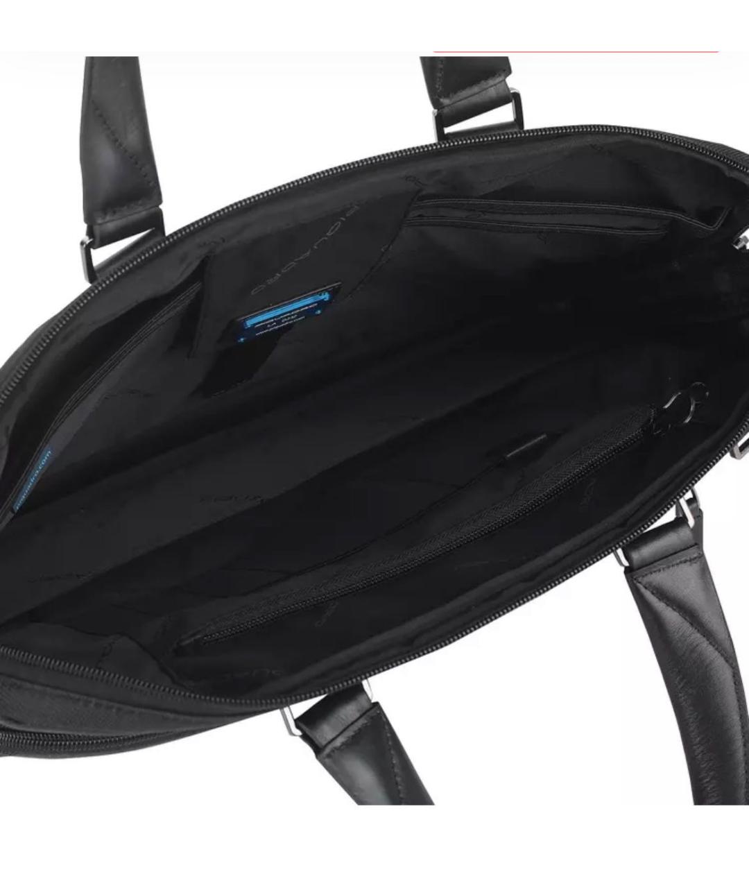 PIQUADRO Черный тканевый портфель, фото 4
