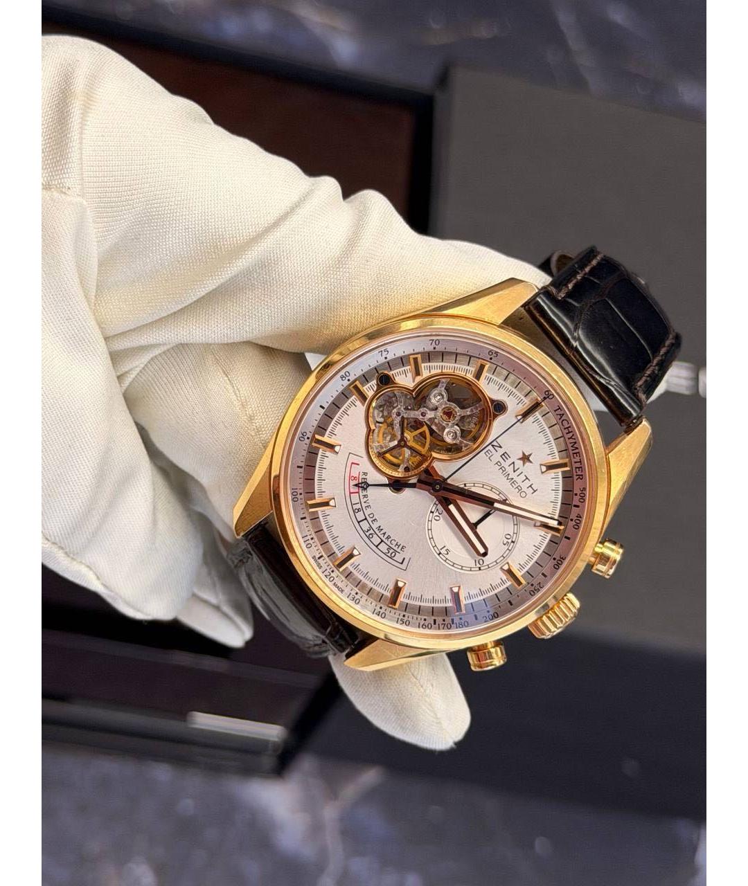 ZENITH Золотые часы из розового золота, фото 3