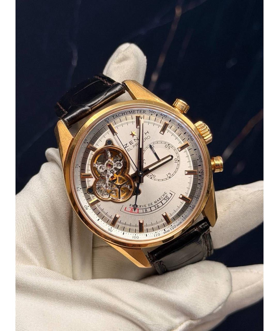 ZENITH Золотые часы из розового золота, фото 8