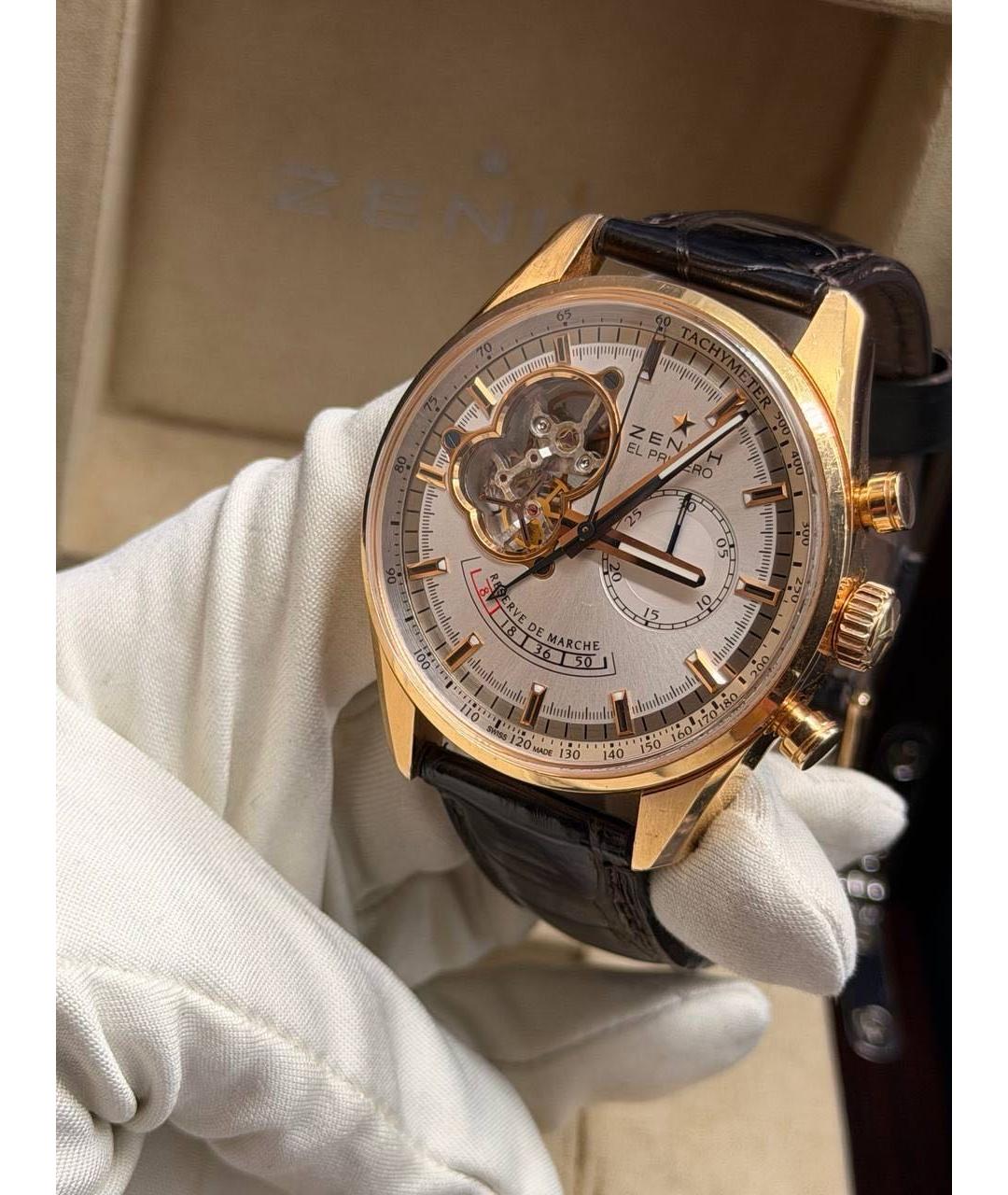 ZENITH Золотые часы из розового золота, фото 7