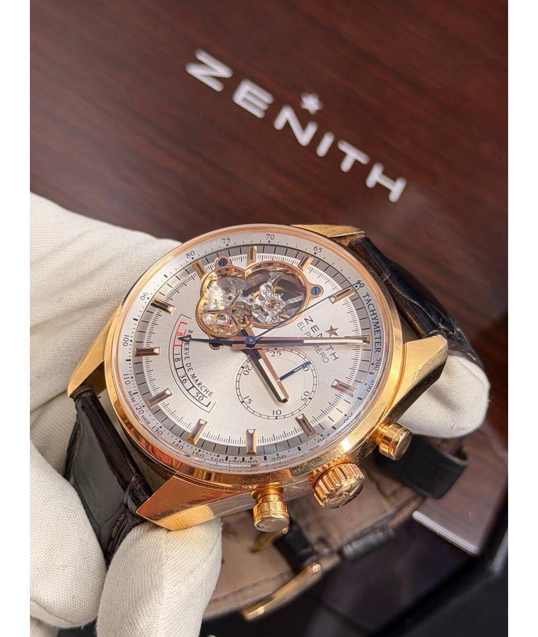 ZENITH Золотые часы из розового золота, фото 2