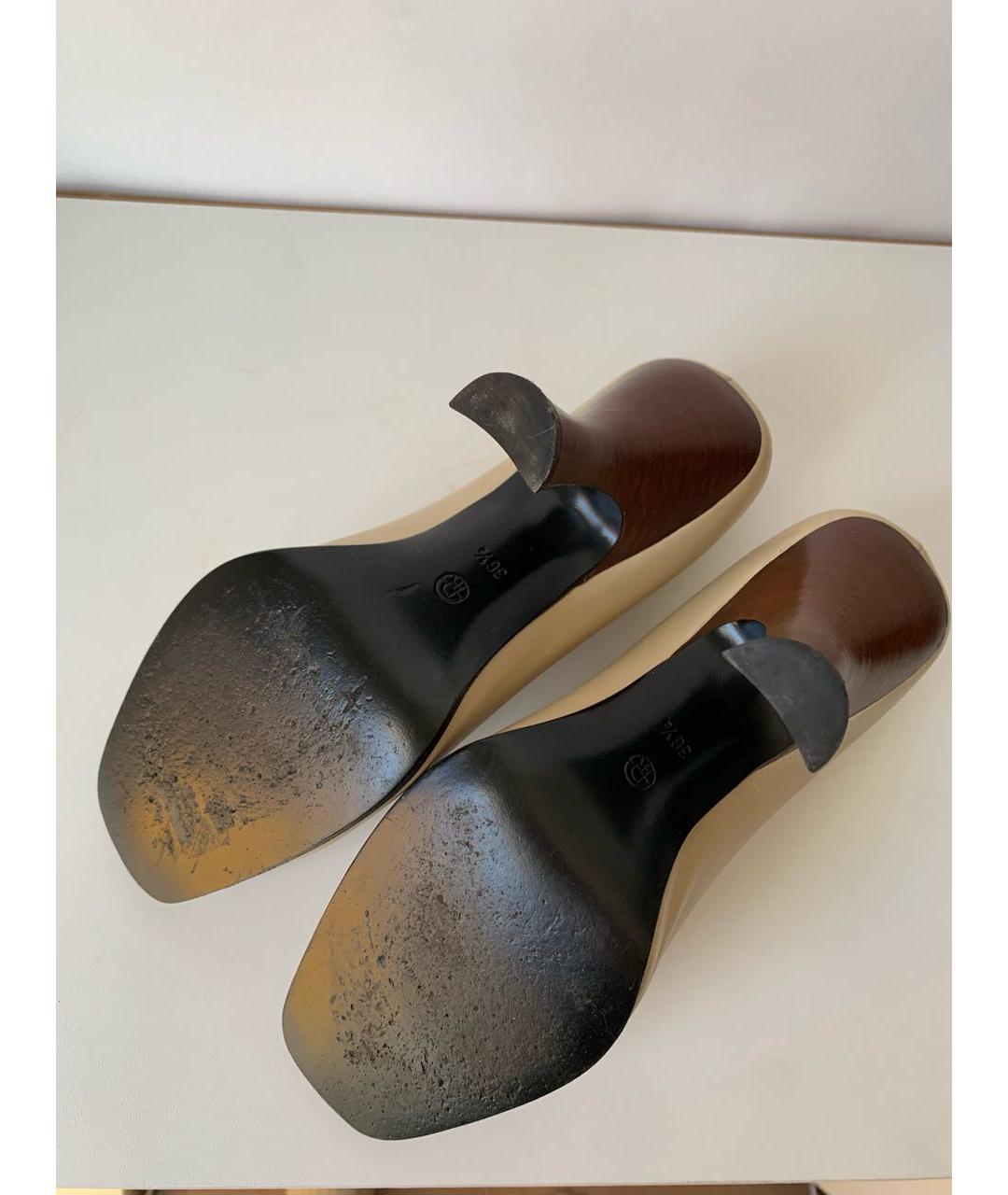 THE ROW Бежевые кожаные туфли, фото 7