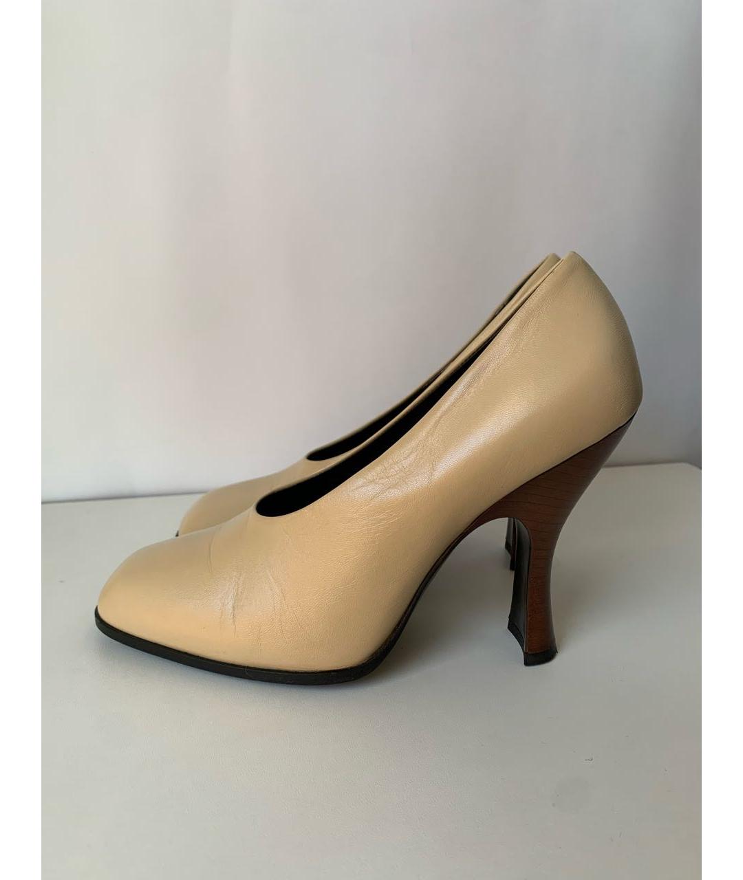 THE ROW Бежевые кожаные туфли, фото 8