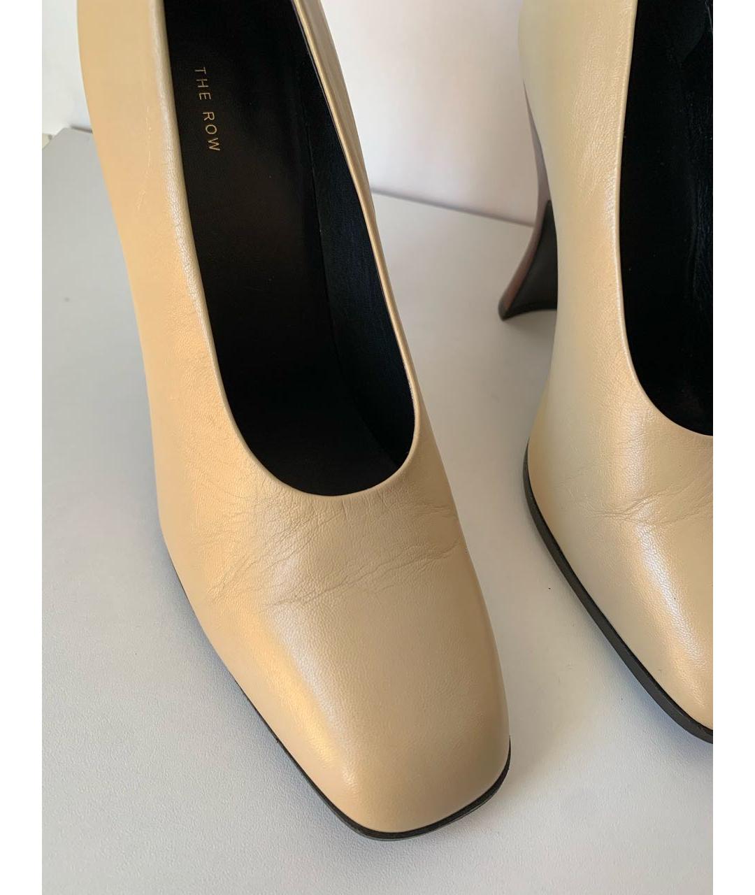 THE ROW Бежевые кожаные туфли, фото 5