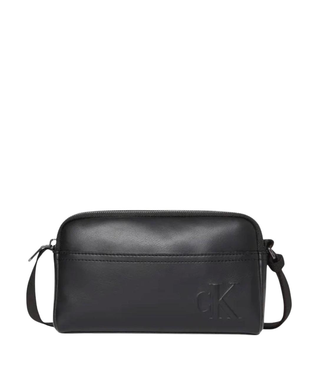 CALVIN KLEIN Черная сумка на плечо из искусственной кожи, фото 1