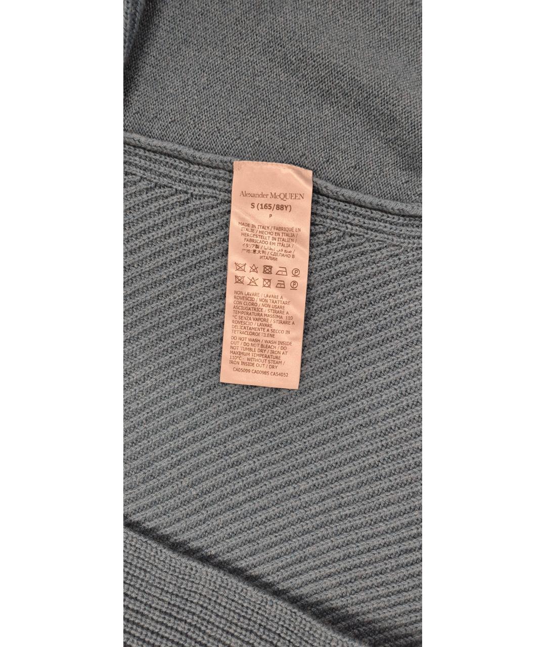 ALEXANDER MCQUEEN Голубое кашемировое повседневное платье, фото 6