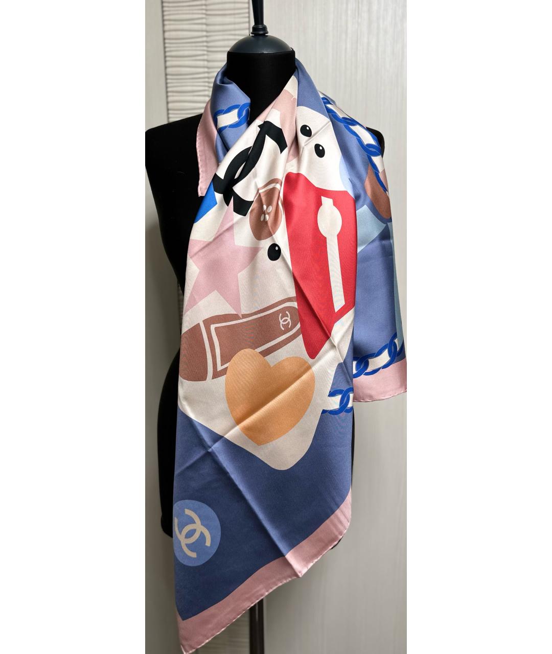 CHANEL Мульти шелковый платок, фото 5