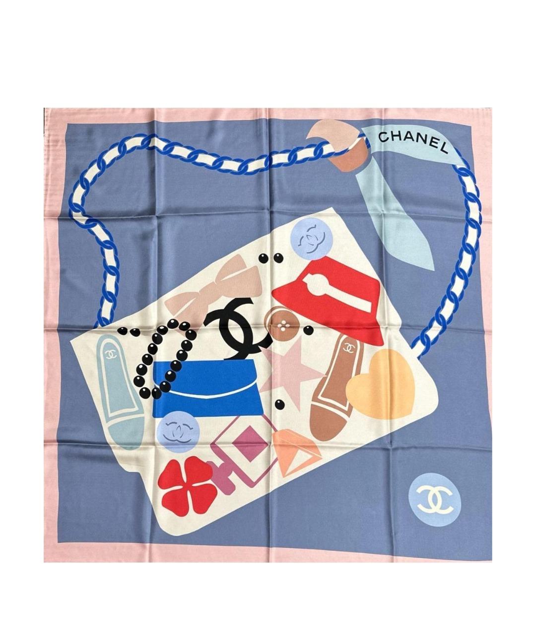 CHANEL Мульти шелковый платок, фото 1